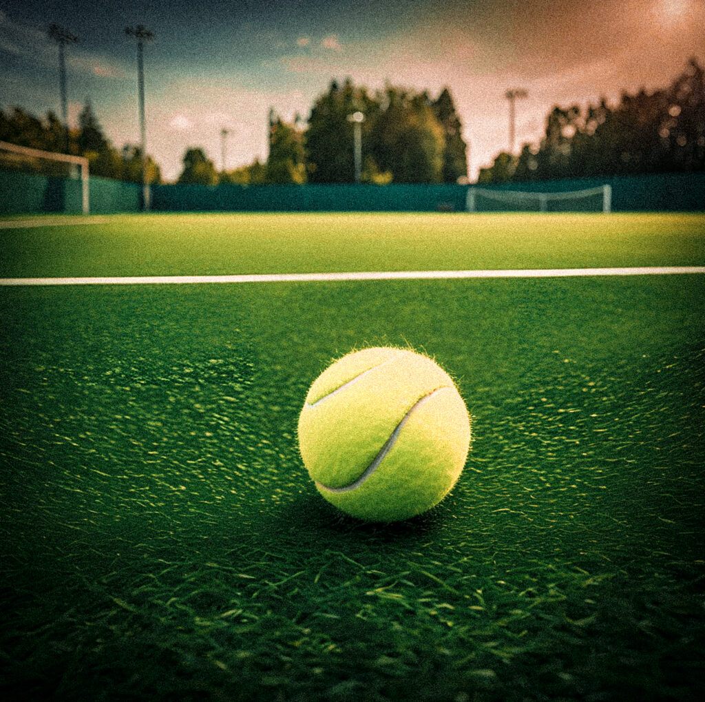 Tennisball auf einem Platz
